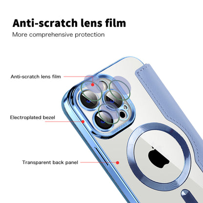 Coque MagSafe pour Apple iPhone 13 Pro Max, Techsuit, SmartMag Book, Bleu