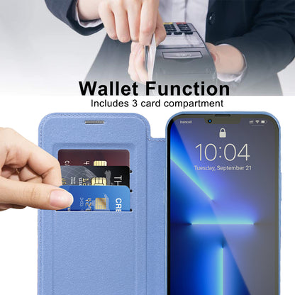 Coque MagSafe pour Apple iPhone 13 Pro Max, Techsuit, SmartMag Book, Bleu