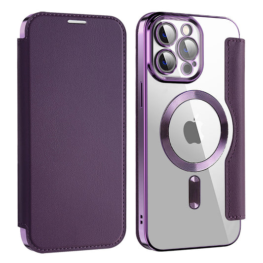 Coque MagSafe pour Apple iPhone 13 Pro Max, Techsuit, SmartMag Book, Violet