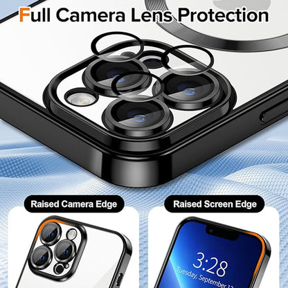 Coque MagSafe pour Apple iPhone 13 Pro, Techsuit, Luxury Crystal, Noire