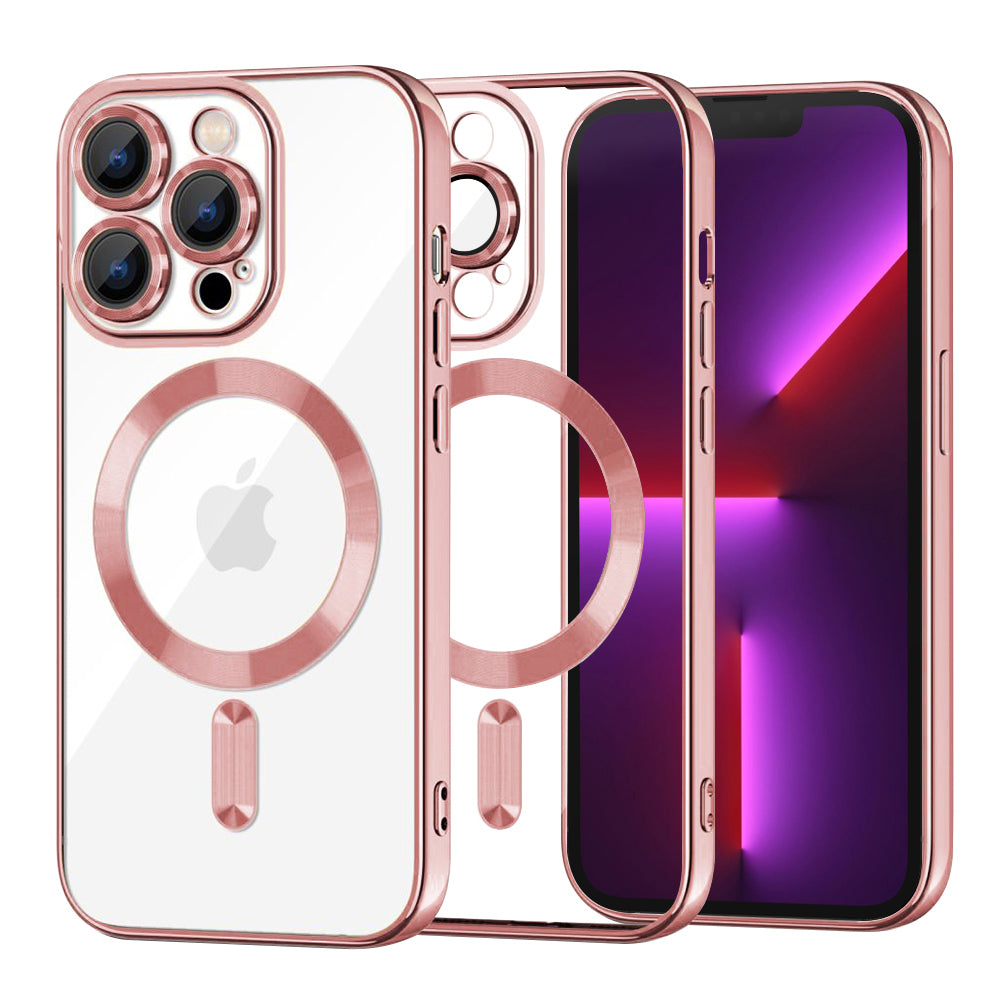 MagSafe-Hülle für Apple iPhone 13 Pro, Techsuit, Luxury Crystal, Rosa