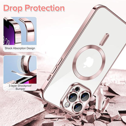 MagSafe-Hülle für Apple iPhone 13 Pro, Techsuit, Luxury Crystal, Rosa