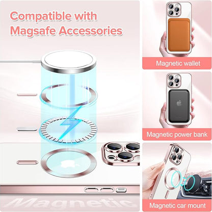 MagSafe-Hülle für Apple iPhone 13 Pro, Techsuit, Luxury Crystal, Rosa