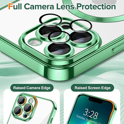 MagSafe-Hülle für Apple iPhone 13 Pro, Techsuit, Luxury Crystal, Hellgrün