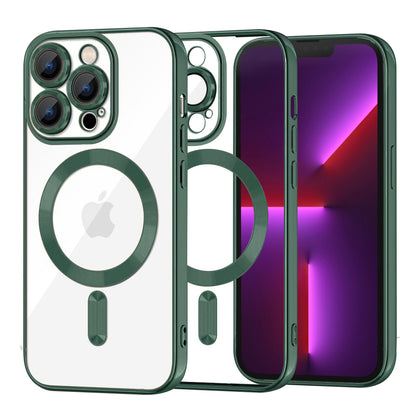 Coque MagSafe pour Apple iPhone 13 Pro, Techsuit, Luxury Crystal, Vert Foncé