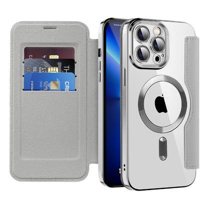Coque MagSafe pour Apple iPhone 13 Pro, Techsuit, SmartMag Book, Gris