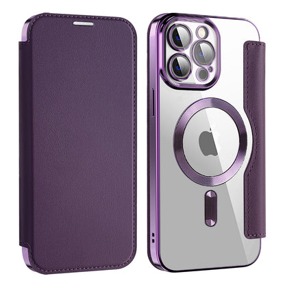 Coque MagSafe pour Apple iPhone 13 Pro, Techsuit, SmartMag Book, Violet