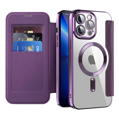 Coque MagSafe pour Apple iPhone 13 Pro, Techsuit, SmartMag Book, Violet