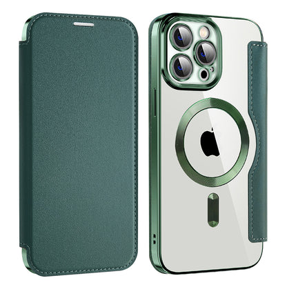 Coque MagSafe pour Apple iPhone 13 Pro, Techsuit, SmartMag Book, Vert