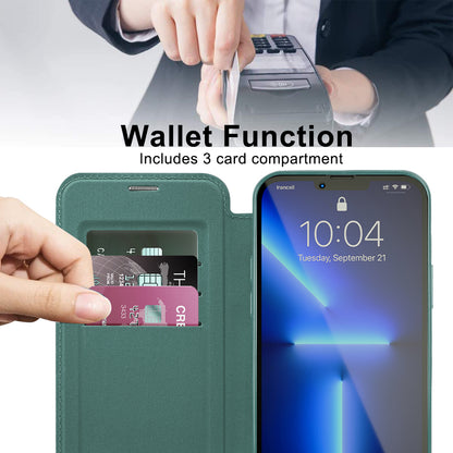 Coque MagSafe pour Apple iPhone 13 Pro, Techsuit, SmartMag Book, Vert