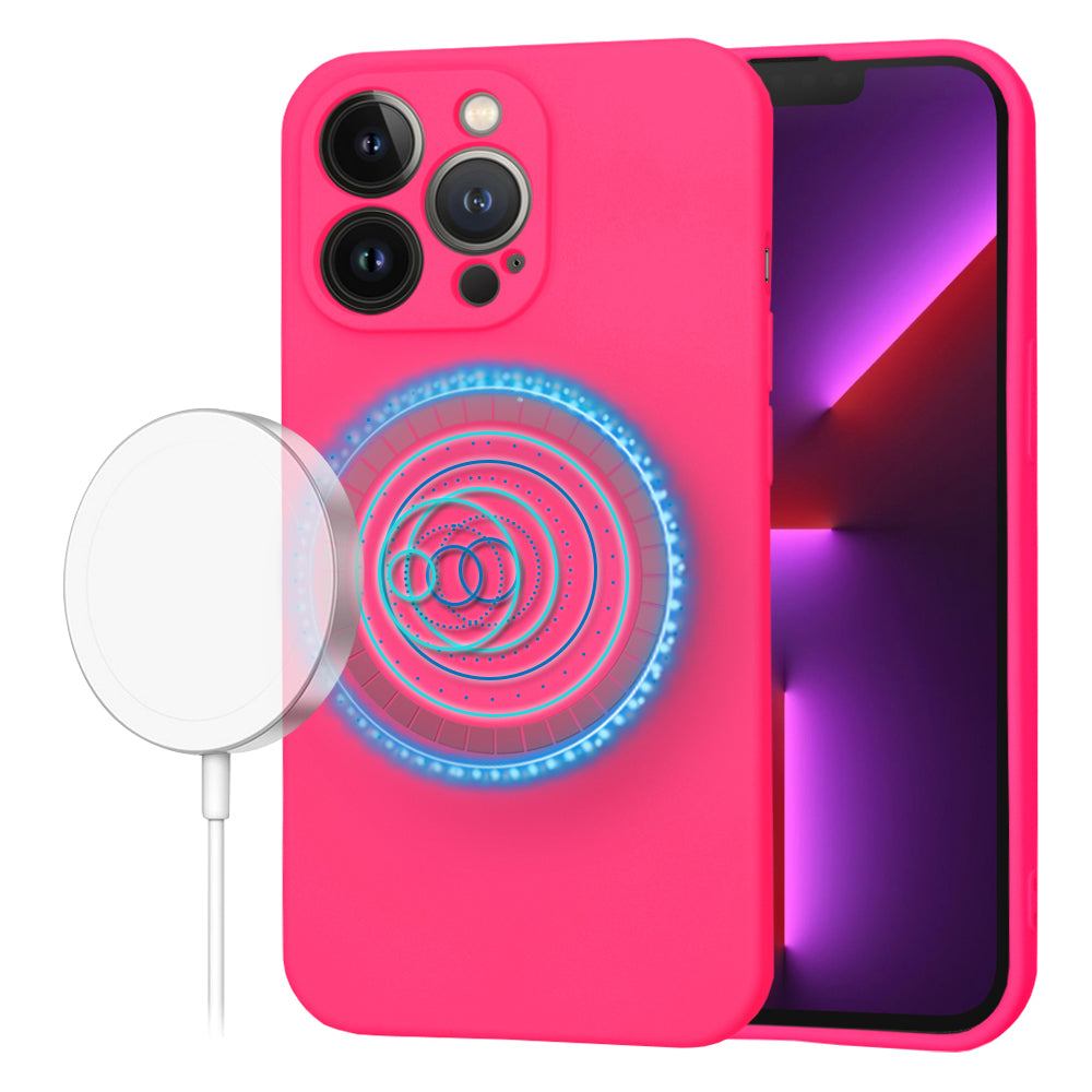 Coque MagSafe pour Apple iPhone 13 Pro, Techsuit, SoftFlex, Rose Foncé