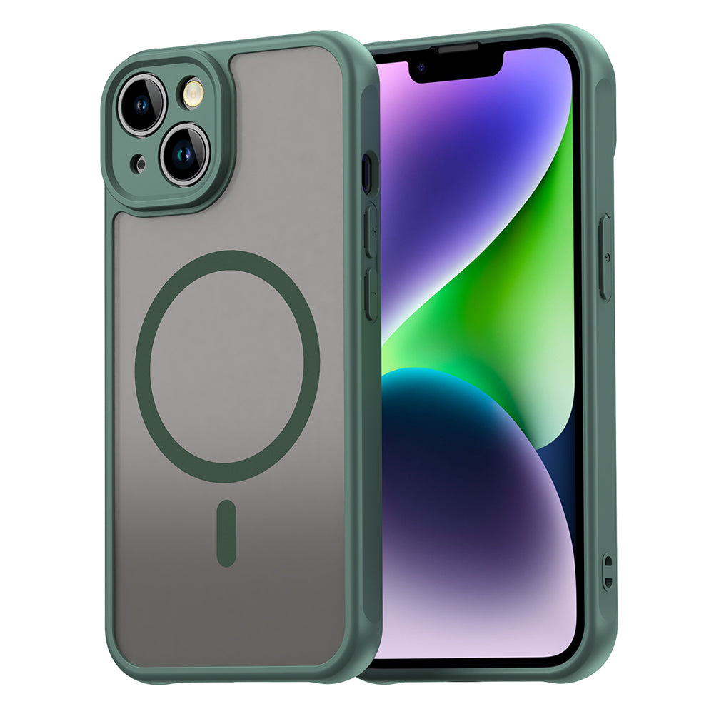 Coque MagSafe pour Apple iPhone 13, Techsuit, HaloFrost II, Vert