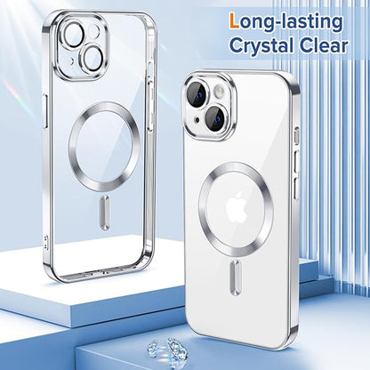 Coque MagSafe pour Apple iPhone 13, Techsuit, Luxury Crystal, Argentée