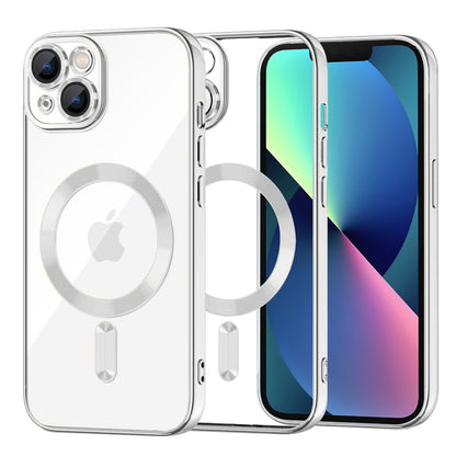 Coque MagSafe pour Apple iPhone 13, Techsuit, Luxury Crystal, Argentée