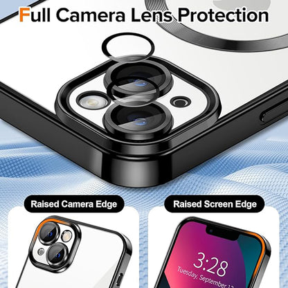 MagSafe-Hülle für Apple iPhone 13, Techsuit, Luxury Crystal, Schwarz