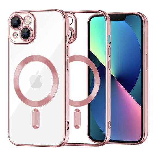 Coque MagSafe pour Apple iPhone 13, Techsuit, Luxury Crystal, Rose