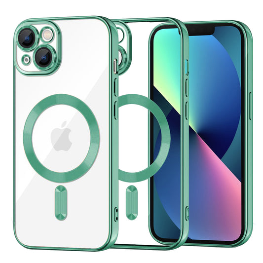 Coque MagSafe pour Apple iPhone 13, Techsuit, Luxury Crystal, Vert Clair