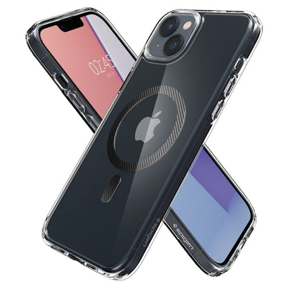 MagSafe Hülle für Apple iPhone 14 Plus, Spigen, Ultra Hybrid Carbon, Transparent