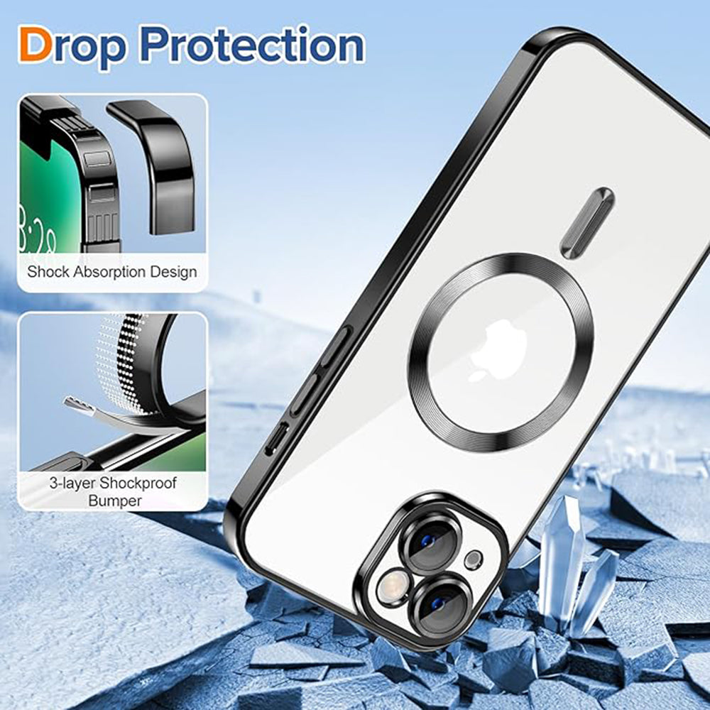 MagSafe Case for Apple iPhone 14 Plus, Techsuit, Luxury Crystal, Black