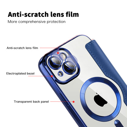 MagSafe-hoes voor Apple iPhone 14 Plus, Techsuit, SmartMag Book, Blauw