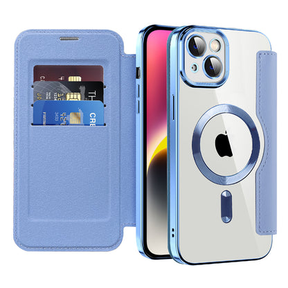 MagSafe-hoes voor Apple iPhone 14 Plus, Techsuit, SmartMag Book, Blauw