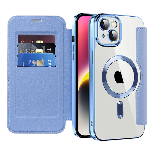 MagSafe-hoes voor Apple iPhone 14 Plus, Techsuit, SmartMag Book, Blauw