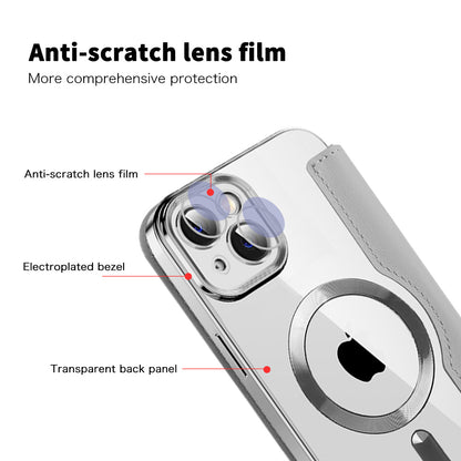 MagSafe-hoes voor Apple iPhone 14 Plus, Techsuit, SmartMag Book, Grijs