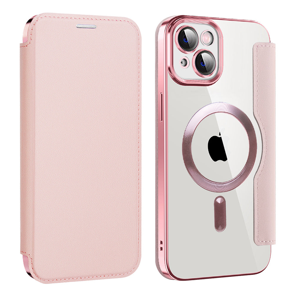 MagSafe-hoes voor Apple iPhone 14 Plus, Techsuit, SmartMag Book, Roze
