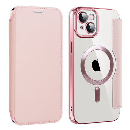 MagSafe-hoes voor Apple iPhone 14 Plus, Techsuit, SmartMag Book, Roze