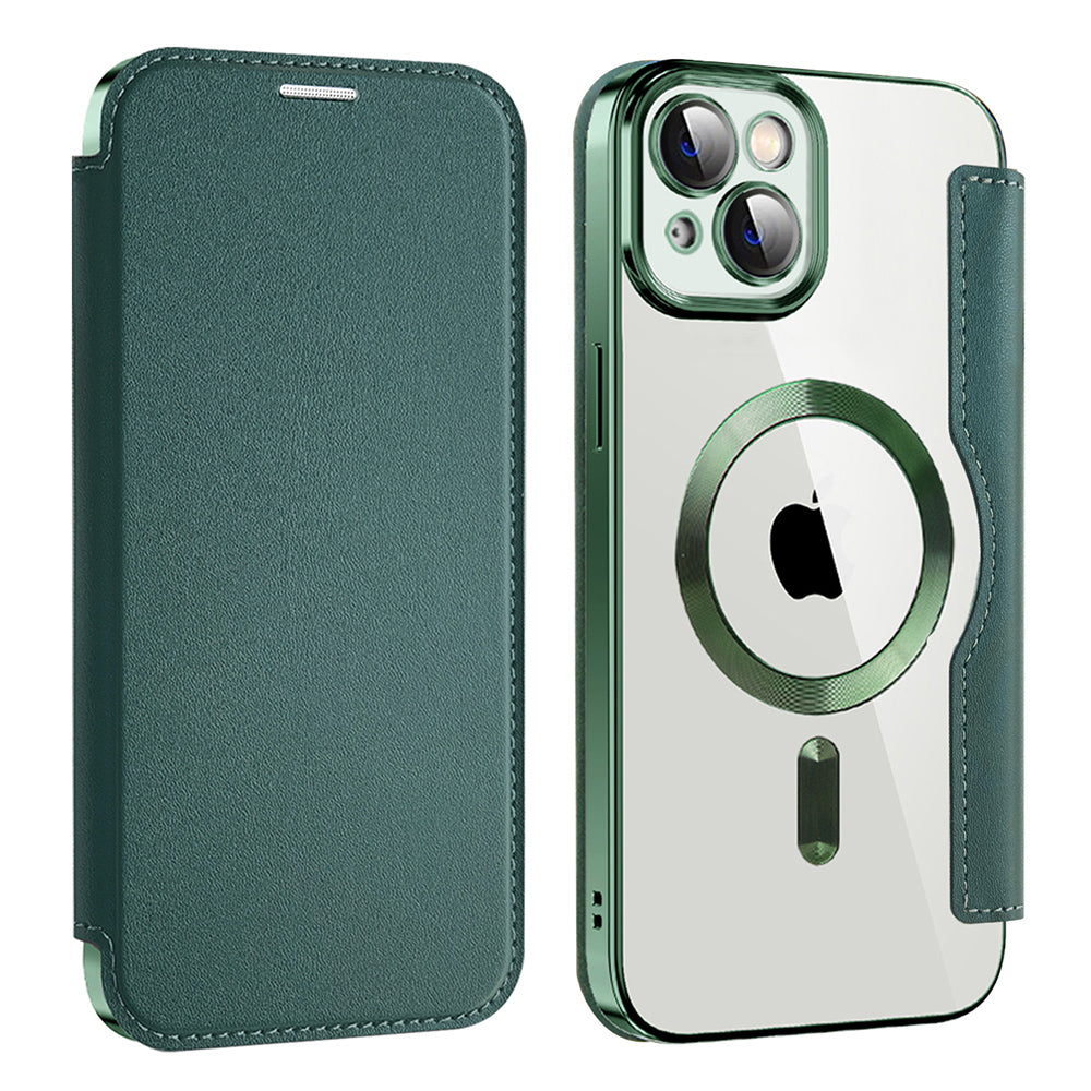 MagSafe-hoes voor Apple iPhone 14 Plus, Techsuit, SmartMag Book, Groen
