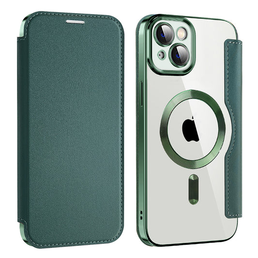 MagSafe-hoes voor Apple iPhone 14 Plus, Techsuit, SmartMag Book, Groen