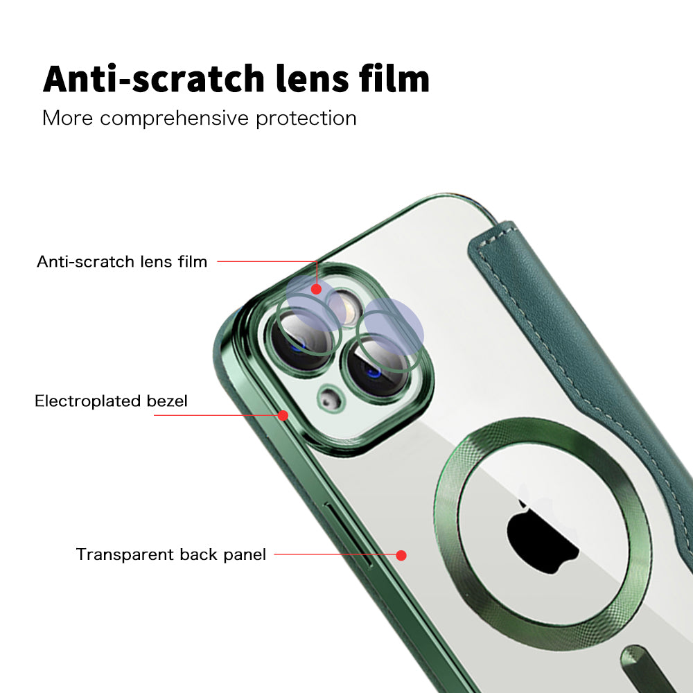 MagSafe-hoes voor Apple iPhone 14 Plus, Techsuit, SmartMag Book, Groen