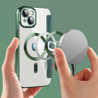 MagSafe-hoes voor Apple iPhone 14 Plus, Techsuit, SmartMag Book, Groen