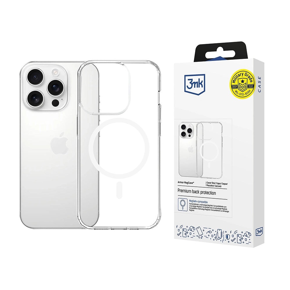 Coque MagSafe pour Apple iPhone 14 Pro, 3MK, Armor MagCase, Transparente