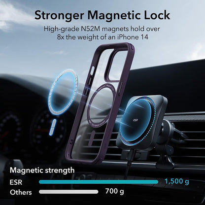 Coque MagSafe pour Apple iPhone 14 Pro, ESR, Classic Hybrid, Violet Transparent