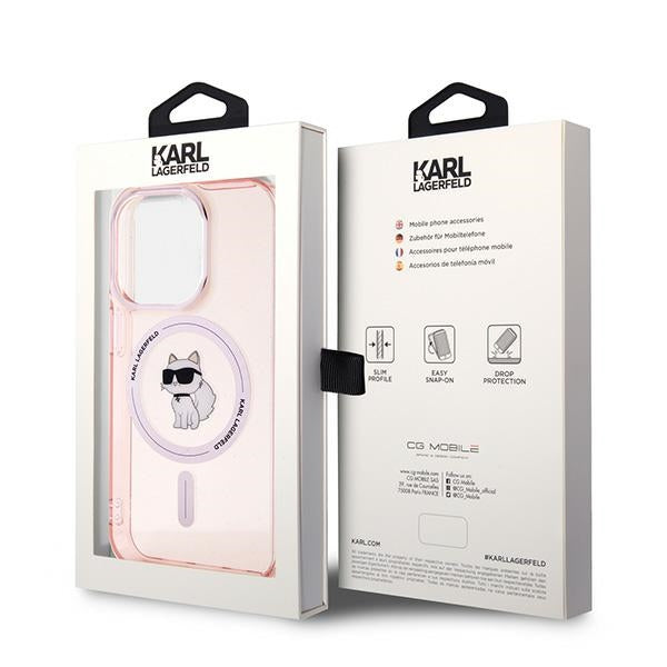 MagSafe hoesje voor Apple iPhone 14 Pro, Karl Lagerfeld, IML Choupette, Roze