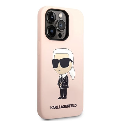 MagSafe Case for Apple iPhone 14 Pro, Karl Lagerfeld, Ikonik Karl Silicone, Pink