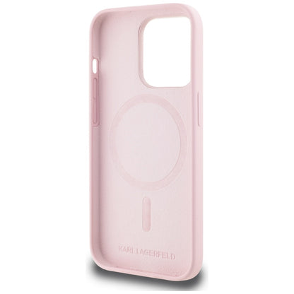 MagSafe hoesje voor Apple iPhone 14 Pro Max, Karl Lagerfeld, Silicone Karl & Choupette, Roze