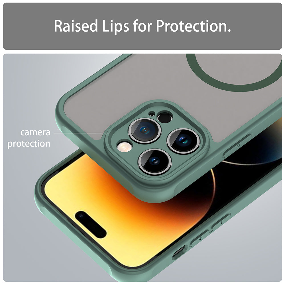 Coque MagSafe pour Apple iPhone 14 Pro Max, Techsuit, HaloFrost II, Vert