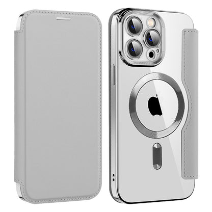 Coque MagSafe pour Apple iPhone 14 Pro Max, Techsuit, SmartMag Book, Gris