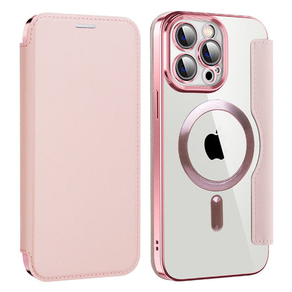 MagSafe-hoes voor Apple iPhone 14 Pro Max, Techsuit, SmartMag Book, Roze