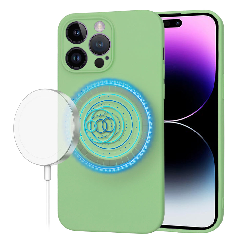 Coque MagSafe pour Apple iPhone 14 Pro Max, Techsuit, SoftFlex, Vert Clair