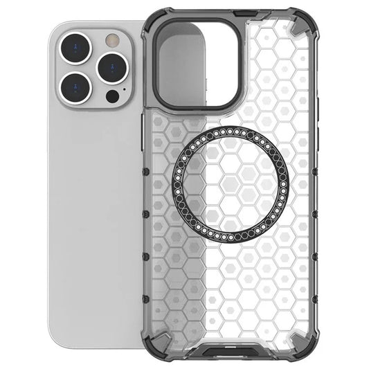 Coque MagSafe pour Apple iPhone 14 Pro, Techsuit, HoneyComb Shield, Noire