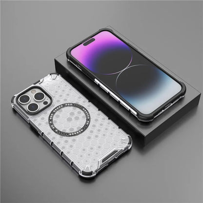 MagSafe Case for Apple iPhone 14 Pro, Techsuit, HoneyComb Shield, Black