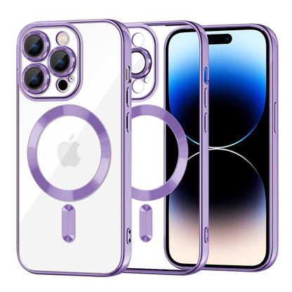 Coque MagSafe pour Apple iPhone 14 Pro, Techsuit, Luxury Crystal, Violet Clair