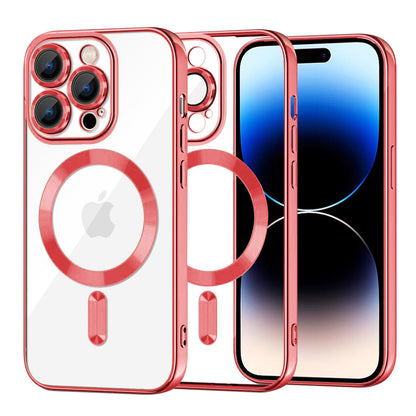 MagSafe-Hülle für Apple iPhone 14 Pro, Techsuit, Luxury Crystal, Rot