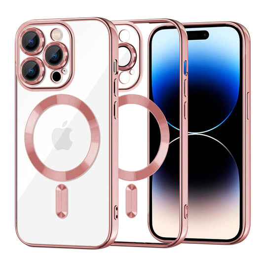 MagSafe-hoes voor Apple iPhone 14 Pro, Techsuit, Luxury Crystal, Roze