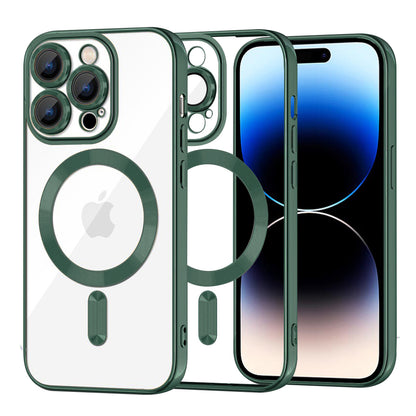 Coque MagSafe pour Apple iPhone 14 Pro, Techsuit, Luxury Crystal, Vert Foncé