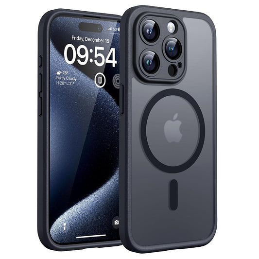 MagSafe-Hülle für Apple iPhone 14 Pro, Techsuit, PureFrost, Schwarz