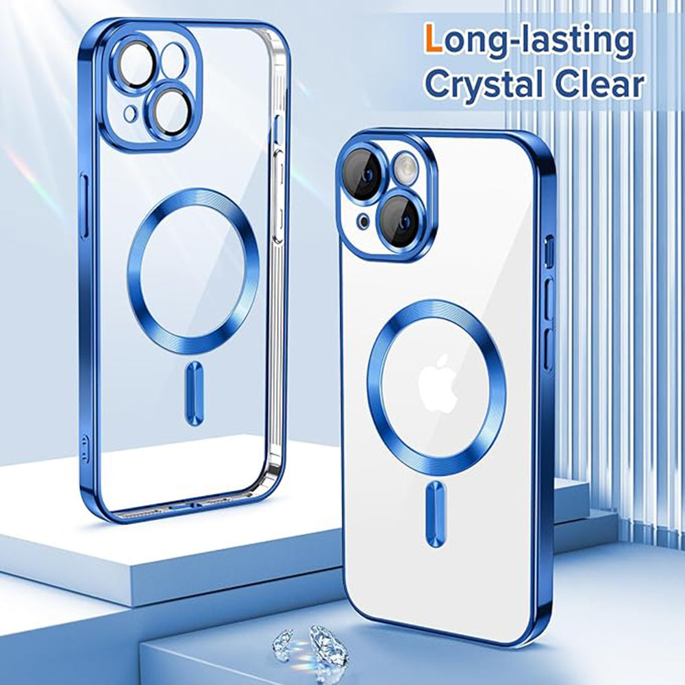 MagSafe-hoes voor Apple iPhone 14, Techsuit, Luxury Crystal, Donkerblauw
